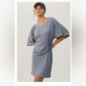 NWT ANTHROPOLOGIE XXS Daily Practice Side Twist Tee Dress in Folkstone Grey